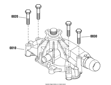 Engine Group - Water Pump Diagram and Parts List for 080015-02  Briggs and Stratton Generator